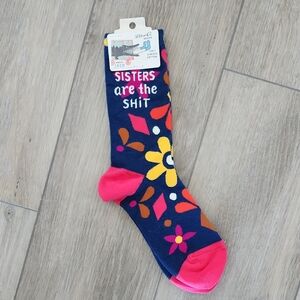 NWT Blue Q Navy and Pink Novelty Socks - Size 5-10